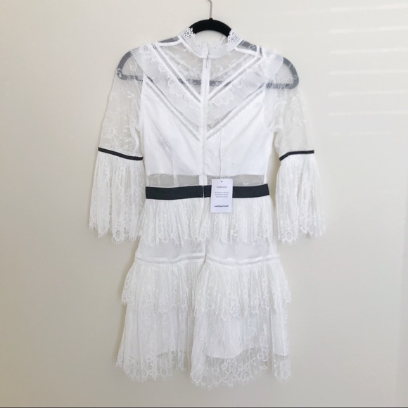 Self-Portrait Fine Lace Mini Dress - Picture 3 of 5